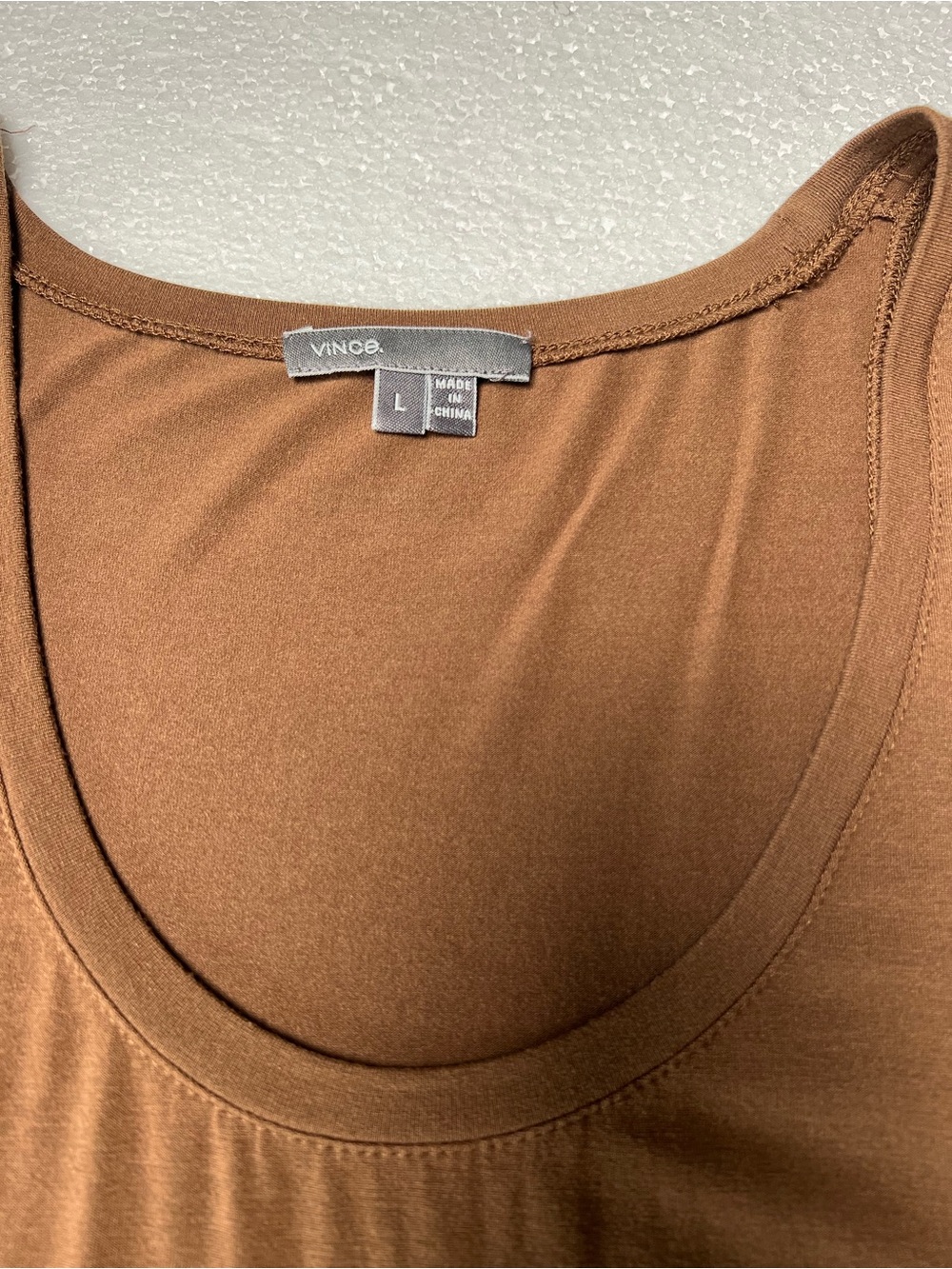 Vince Chocolate Brown Scoop-Neck Tank size L - Picture 7 of 8